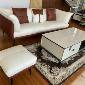 sofa băng da tặng bàn và đôn