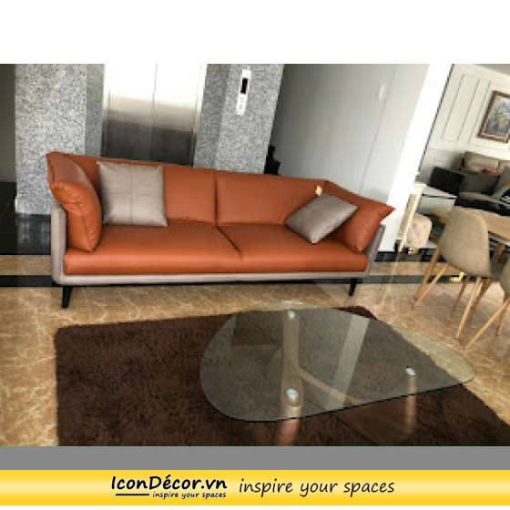 sofa băng da tặng bàn và đôn