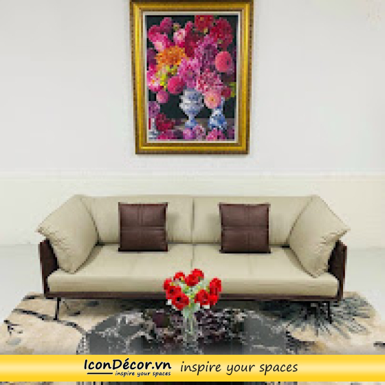 sofa băng da tặng bàn và đôn
