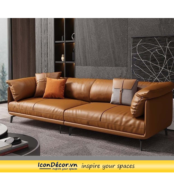 Sofa băng da bò thật HCM 0152