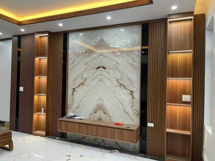 tấm ốp PVC kệ vách ngăn, vách tivi