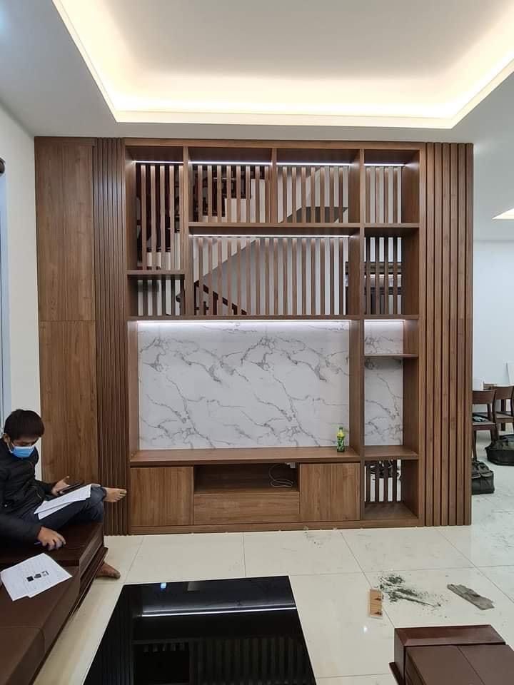 tấm ốp PVC kệ vách ngăn, vách tivi