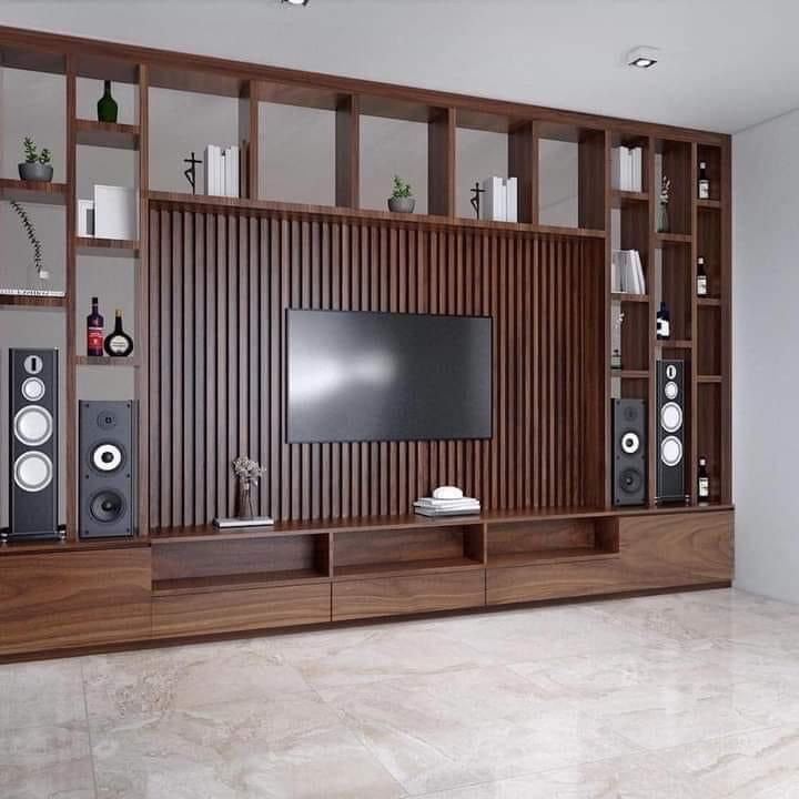 tấm ốp PVC kệ vách ngăn, vách tivi