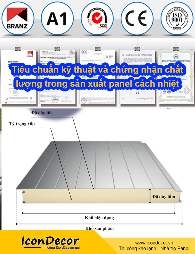 Tiêu chuẩn kỹ thuật và chứng nhận chất lượng trong sản xuất panel cách nhiệt